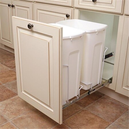 Sticky Situation 27 qt Double Bottom 11.37 in. Soft Close Waste Pull Out Bin; Platinum ST1074993